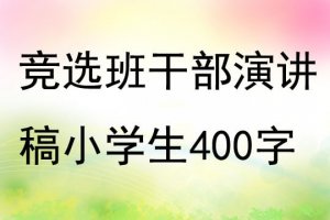 小學(xué)生競選班干部演講稿400字