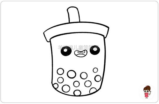 可愛(ài)的奶茶簡(jiǎn)筆畫(huà)教程圖片