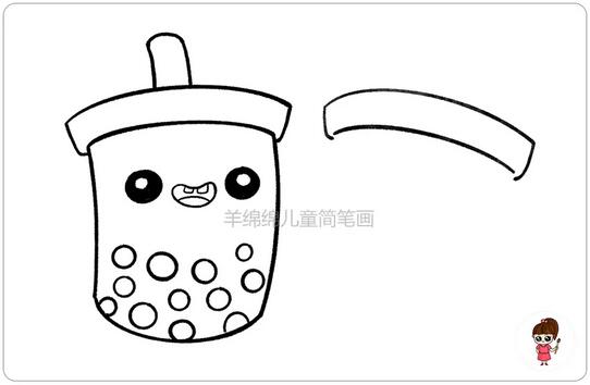 可愛(ài)的奶茶簡(jiǎn)筆畫(huà)教程圖片