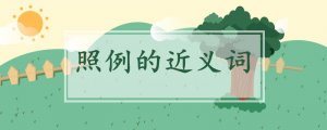 照例的近義詞是什么呀