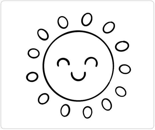 超簡單的小太陽簡筆畫