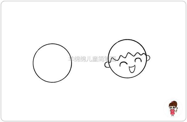 小孩放風(fēng)箏兒童簡(jiǎn)筆畫