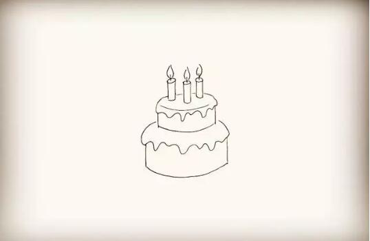 生日蛋糕簡筆畫