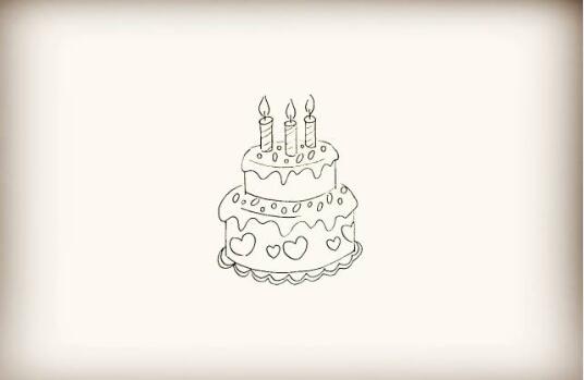 生日蛋糕簡筆畫