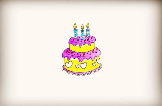 生日蛋糕簡筆畫