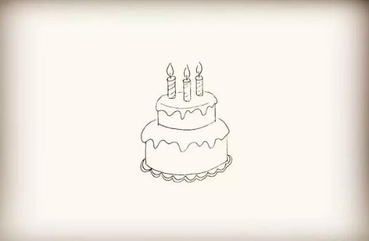 生日蛋糕簡筆畫
