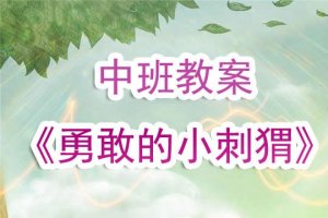 幼兒園中班教案《勇敢的小刺猬》含反思