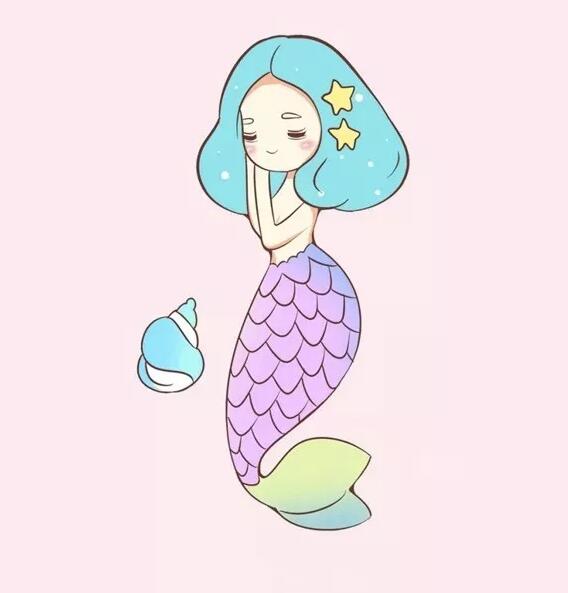 漂亮的美人魚簡筆畫步驟圖片
