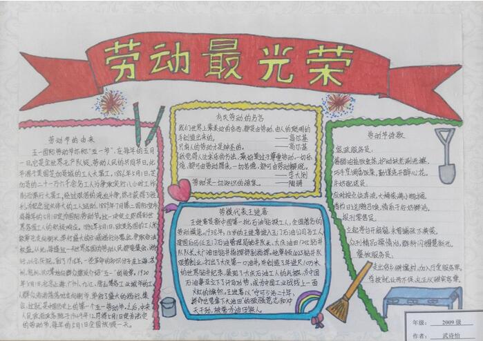 勞動最光榮手抄報圖片