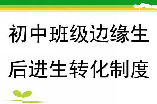 初中班級后進生轉化制度4篇