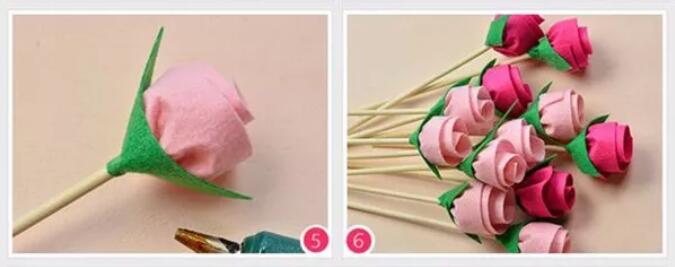 母親節(jié)手工制作不織布花朵