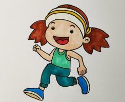 跑步的小女孩簡(jiǎn)筆畫(huà)簡(jiǎn)單又漂亮