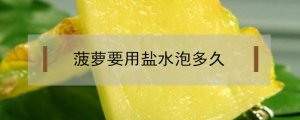 菠蘿用鹽水泡多久能吃