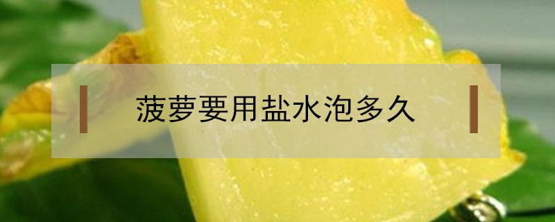 菠蘿用鹽水泡多久能吃