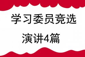 學(xué)習(xí)委員競選演講稿4篇