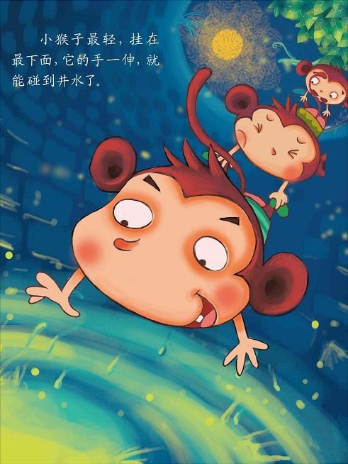兒童繪本故事《猴子撈月》