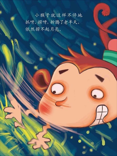 兒童繪本故事《猴子撈月》