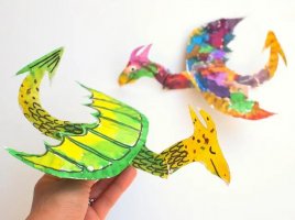 廢物利用手工制作紙盤(pán)恐龍