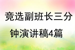 競選副班長三分鐘演講稿4篇