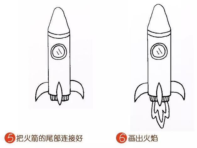 火箭簡(jiǎn)筆畫(huà)步驟圖片