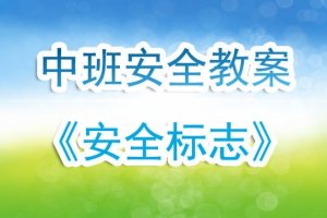 幼兒園中班安全教案《安全標(biāo)志》含反思