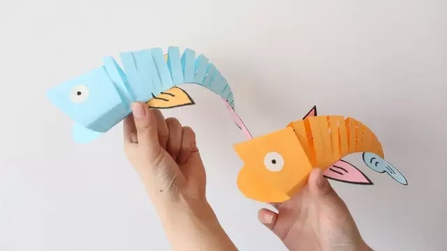 卡紙手工制作炫酷的立體魚(yú)