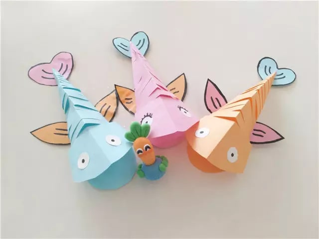 卡紙手工制作炫酷的立體魚(yú)