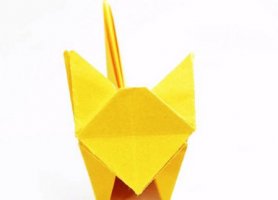 立體小貓手工折紙步驟圖解