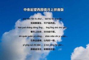 柳宗元中夜起望西園值月上古詩帶拼音版