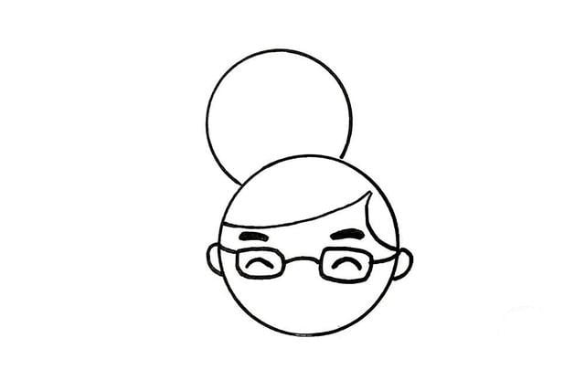 父親節(jié)簡(jiǎn)筆畫，快樂(lè)的父子倆