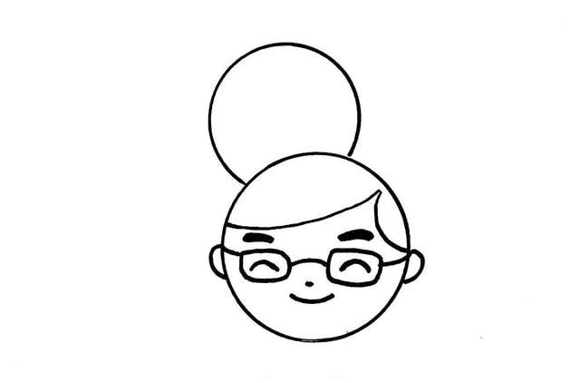 父親節(jié)簡(jiǎn)筆畫，快樂(lè)的父子倆
