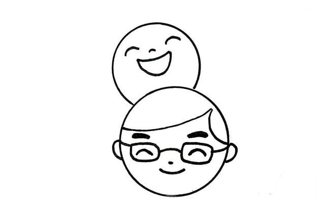 父親節(jié)簡(jiǎn)筆畫，快樂(lè)的父子倆