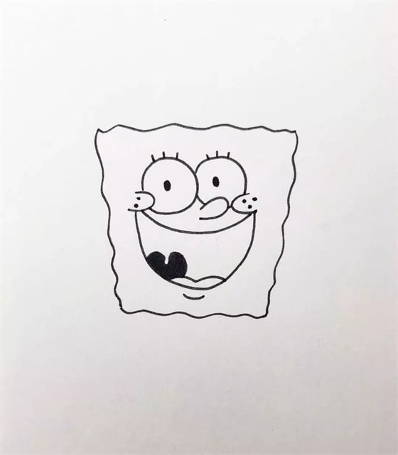 海綿寶寶簡筆畫教程圖片