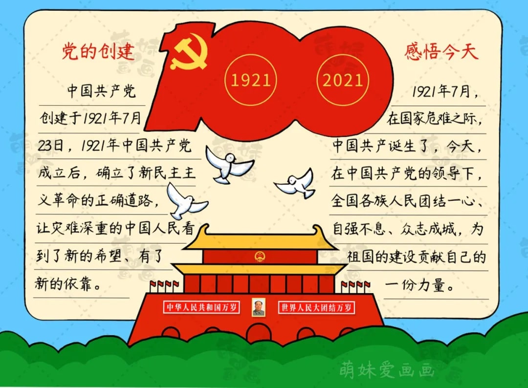 慶祝建黨100周年手抄報(bào)簡(jiǎn)單又漂亮(2款)