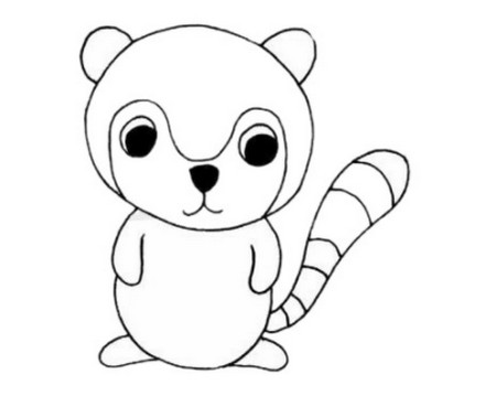 狐猴簡筆畫步驟圖片