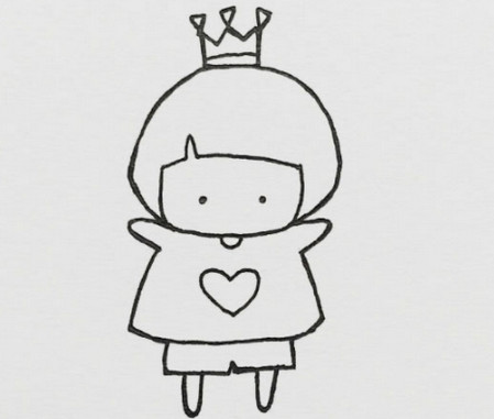 卡通小女孩簡筆畫圖片