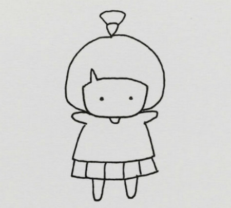 卡通小女孩簡筆畫圖片