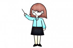 溫柔的老師簡(jiǎn)筆畫怎么畫