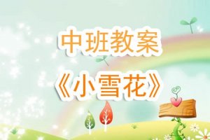 幼兒園中班教案《小雪花》含反思