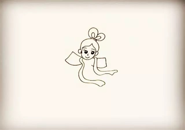 嫦娥奔月簡筆畫步驟圖片