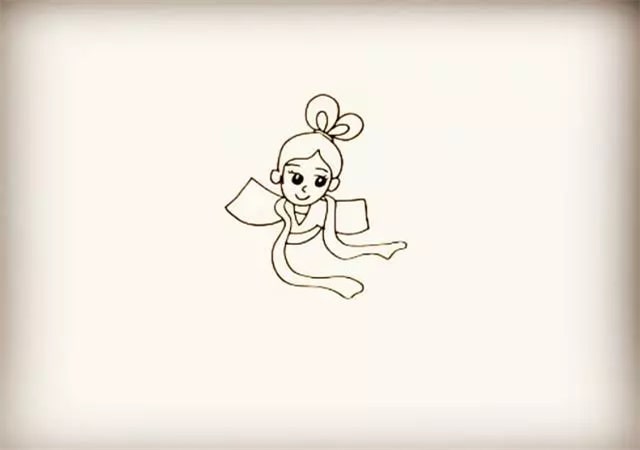嫦娥奔月簡筆畫步驟圖片