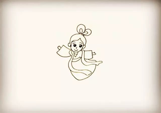 嫦娥奔月簡筆畫步驟圖片