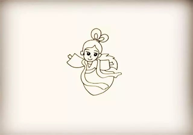 嫦娥奔月簡筆畫步驟圖片