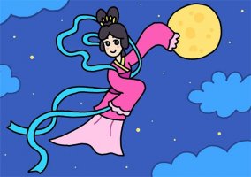 嫦娥奔月簡筆畫怎么畫最簡單漂亮