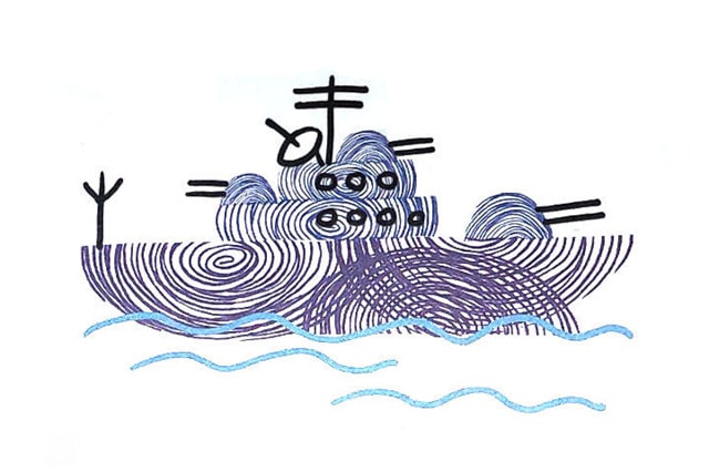 軍艦手指畫(huà)的畫(huà)法