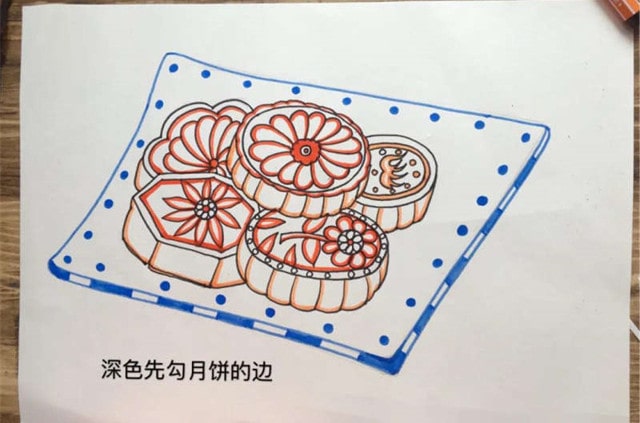 中秋節(jié)月餅簡筆畫怎么畫