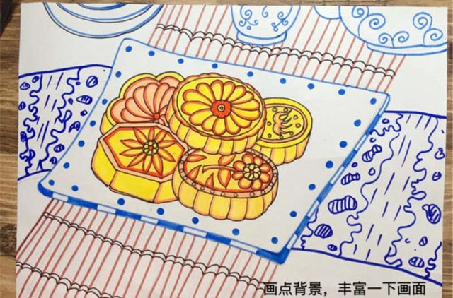 中秋節(jié)月餅簡筆畫怎么畫