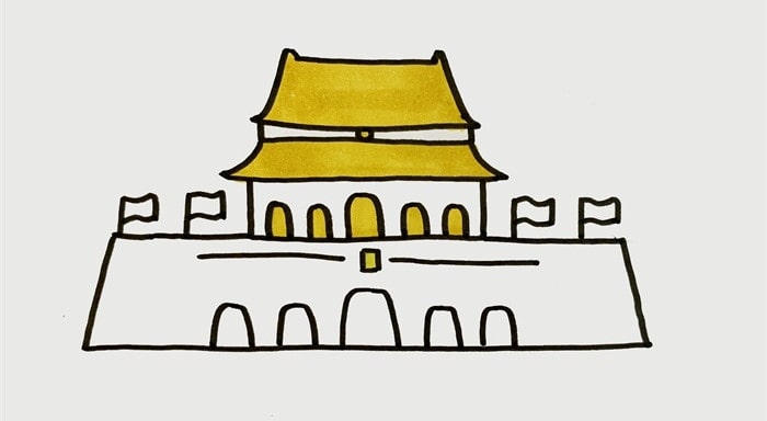 北京天安門簡(jiǎn)筆畫怎么畫