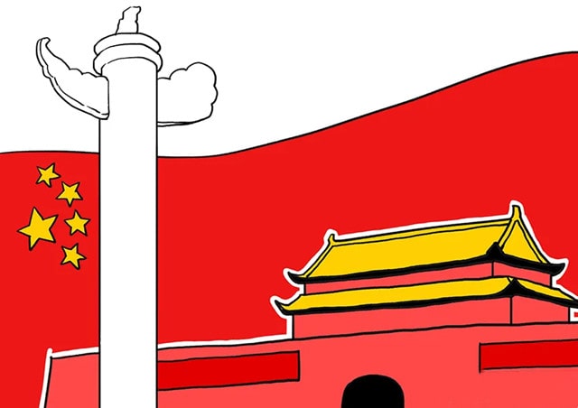 國慶節(jié)主題畫兒童繪畫《一群白鴿》