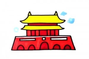天安門簡筆畫怎么畫步驟圖片
